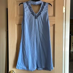 Baby blue cutout collar dress. No brand tag